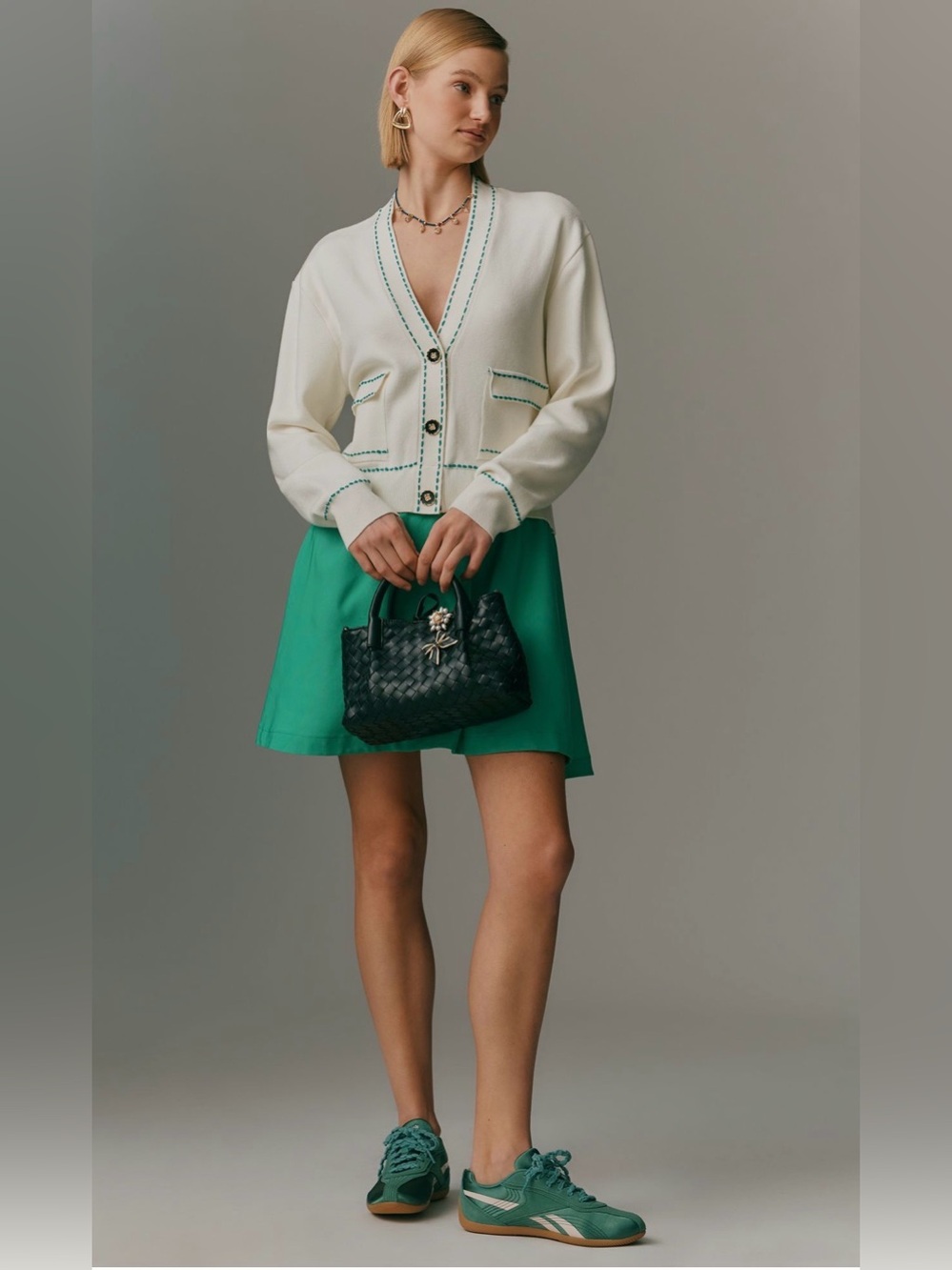 $178 NWT Maeve The Gemini Cardigan Sweater Dress Twofer Anthropologie Large